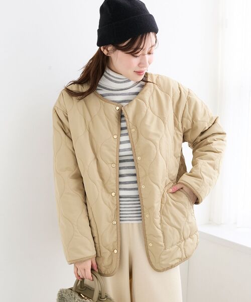 le.coeur blanc(ルクールブラン)の「《WEB・一部店舗限定》AL リバーシブルキルティングブルゾン(ブルゾン・レディース・ブラウン/ベージュ/ブラック・38)」の6枚目の写真