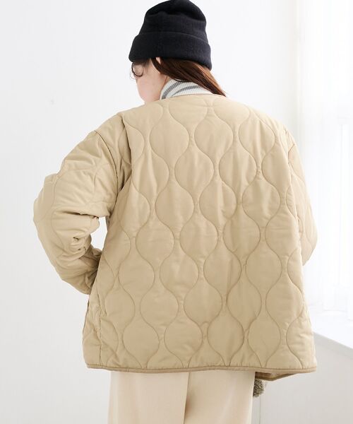 le.coeur blanc(ルクールブラン)の「《WEB・一部店舗限定》AL リバーシブルキルティングブルゾン(ブルゾン・レディース・ブラウン/ベージュ/ブラック・38)」の5枚目の写真