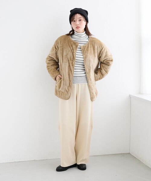 le.coeur blanc(ルクールブラン)の「《WEB・一部店舗限定》AL リバーシブルキルティングブルゾン(ブルゾン・レディース・ブラウン/ベージュ/ブラック・38)」の19枚目の写真