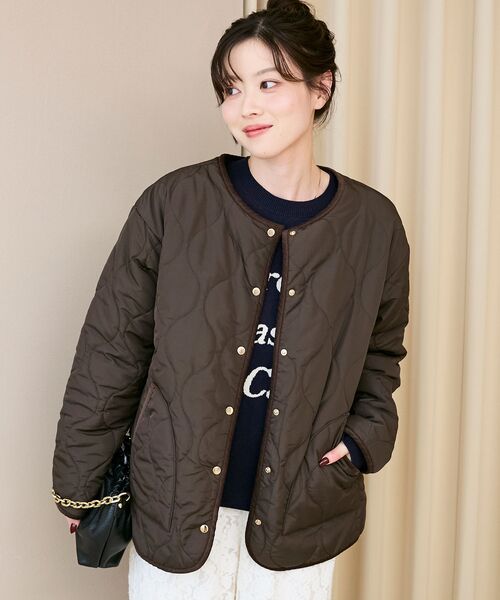 le.coeur blanc(ルクールブラン)の「《WEB・一部店舗限定》AL リバーシブルキルティングブルゾン(ブルゾン・レディース・ブラウン/ベージュ/ブラック・38)」の14枚目の写真