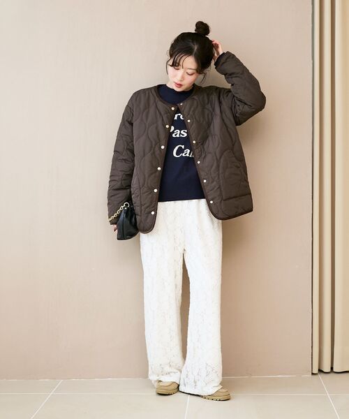 le.coeur blanc(ルクールブラン)の「《WEB・一部店舗限定》AL リバーシブルキルティングブルゾン(ブルゾン・レディース・ブラウン/ベージュ/ブラック・38)」の12枚目の写真