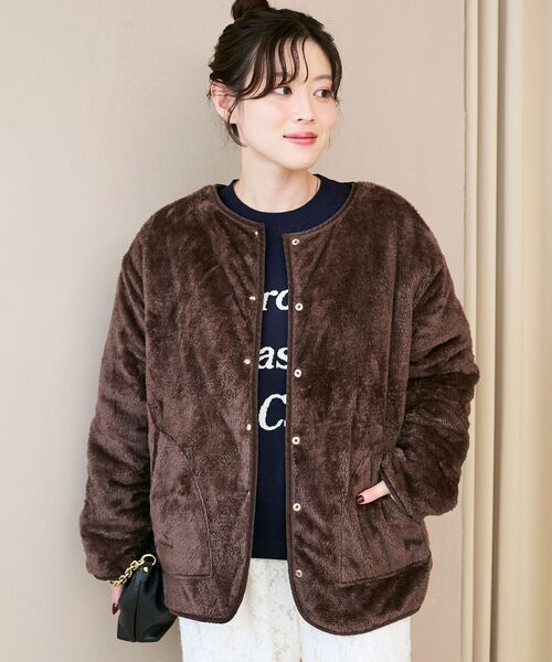 le.coeur blanc(ルクールブラン)の「《WEB・一部店舗限定》AL リバーシブルキルティングブルゾン(ブルゾン・レディース・ブラウン/ベージュ/ブラック・38)」の11枚目の写真