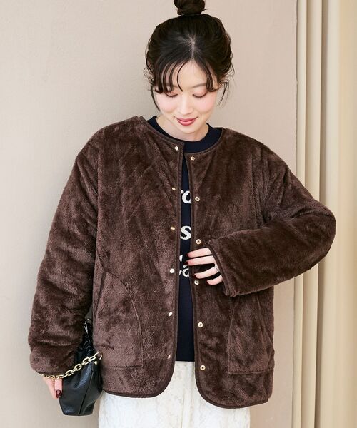 le.coeur blanc(ルクールブラン)の「《WEB・一部店舗限定》AL リバーシブルキルティングブルゾン(ブルゾン・レディース・ブラウン/ベージュ/ブラック・38)」の10枚目の写真