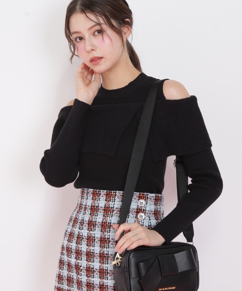 JILL by JILL STUART(ジルバイジルスチュアート)の「◇ミニフェザーケープニット(ニット/セーター・レディース・ブラック/ピンク/ホワイト・FREE)」の19枚目の写真