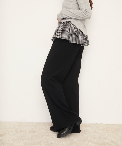 Nadana（ナダナ）の「チェック柄フリルレイヤードPT（スウェットパンツ・レディース・グレー/ブラック・SMALL/MEDIUM）」の13枚目の写真
