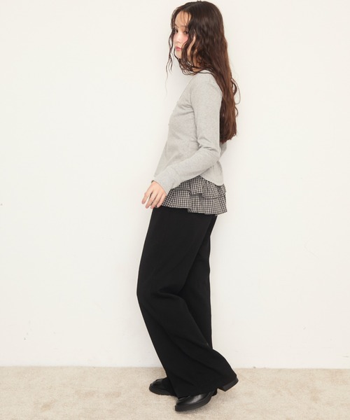 Nadana（ナダナ）の「チェック柄フリルレイヤードPT（スウェットパンツ・レディース・グレー/ブラック・SMALL/MEDIUM）」の12枚目の写真