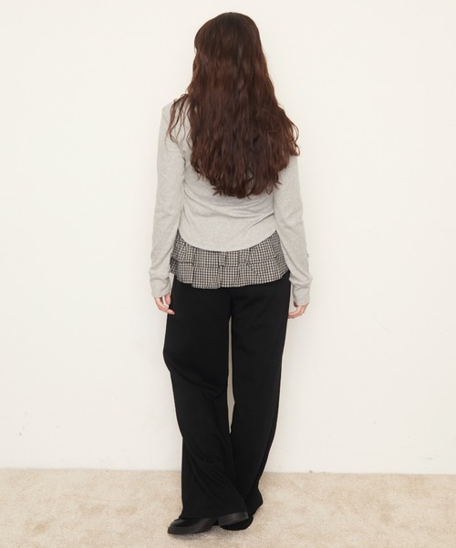 Nadana（ナダナ）の「チェック柄フリルレイヤードPT（スウェットパンツ・レディース・グレー/ブラック・SMALL/MEDIUM）」の10枚目の写真