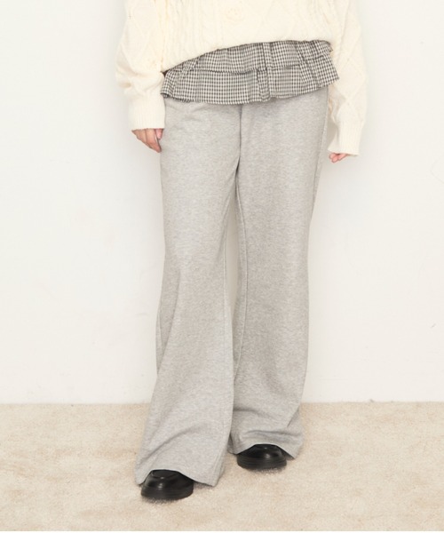 Nadana（ナダナ）の「チェック柄フリルレイヤードPT（スウェットパンツ・レディース・グレー/ブラック・SMALL/MEDIUM）」の15枚目の写真