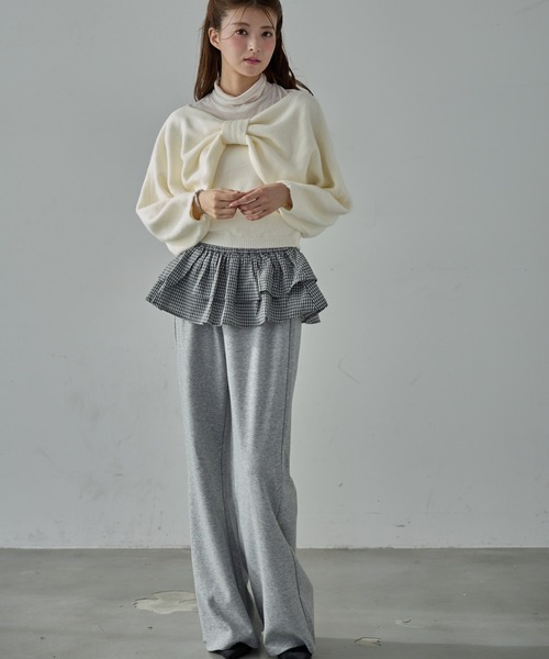 Nadana（ナダナ）の「チェック柄フリルレイヤードPT（スウェットパンツ・レディース・グレー/ブラック・SMALL/MEDIUM）」の17枚目の写真