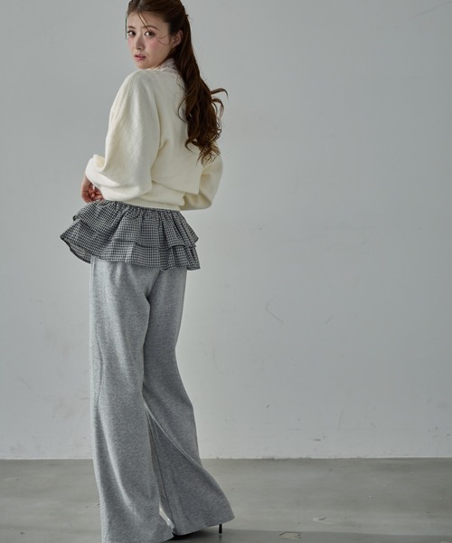 Nadana（ナダナ）の「チェック柄フリルレイヤードPT（スウェットパンツ・レディース・グレー/ブラック・SMALL/MEDIUM）」の21枚目の写真