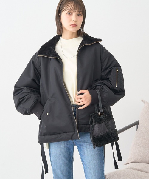 earth music&ecology(アースミュージックアンドエコロジー)の「【2025AW】リバーシブルMA-1(MA-1・レディース・ブラック/ライトベージュ・FREE)」の18枚目の写真