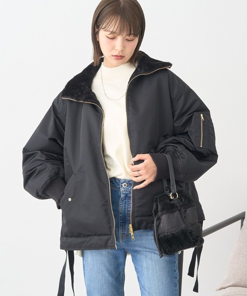 earth music&ecology(アースミュージックアンドエコロジー)の「【2025AW】リバーシブルMA-1(MA-1・レディース・ブラック/ライトベージュ・FREE)」の19枚目の写真