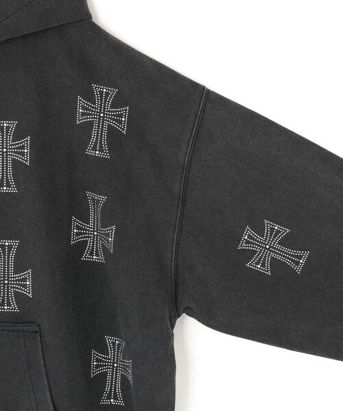 UNKNOWN LONDON（アンノウン・ロンドン）の「UNKNOWNLONDON/アンノウンロンドン/Outline Rhinestone Hoodie（パーカー・メンズ・レッド/ブラック/ベージュ・M/L/XL）」の21枚目の写真