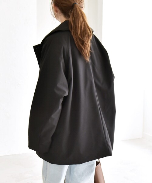 quaranciel:〈撥水加工〉中綿 テーラード ミドル Wボタン ジャケット