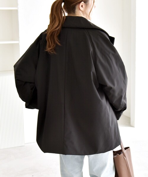 quaranciel:〈撥水加工〉中綿 テーラード ミドル Wボタン ジャケット