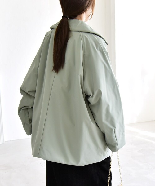 quaranciel:〈撥水加工〉中綿 テーラード ミドル Wボタン ジャケット