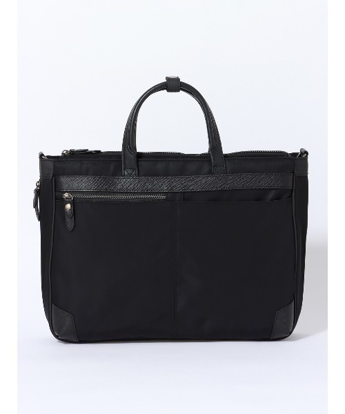 SUIT SQUARE(スーツスクエア)の「2WAYブリーフケース ナイロン×レザー(ビジネスバッグ・メンズ・ブラック/ネイビー・F)」の2枚目の写真