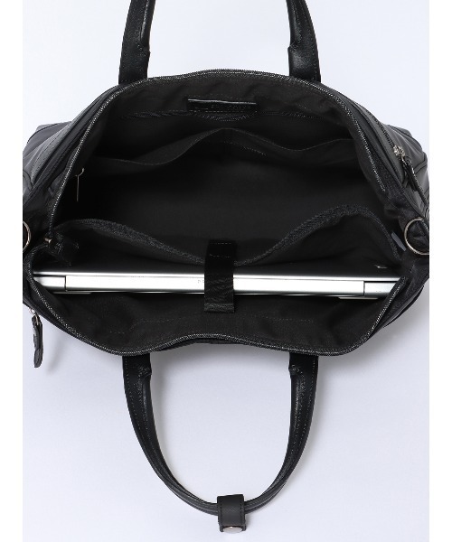 SUIT SQUARE(スーツスクエア)の「2WAYブリーフケース ナイロン×レザー(ビジネスバッグ・メンズ・ブラック/ネイビー・F)」の6枚目の写真