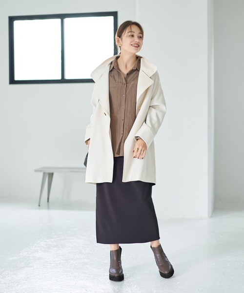 STYLE DELI(スタイルデリ)の「シワ加工グロッシーシャツ(シャツ/ブラウス・レディース・ホワイト系/ブラウン/ライトカーキ・FREE)」の17枚目の写真