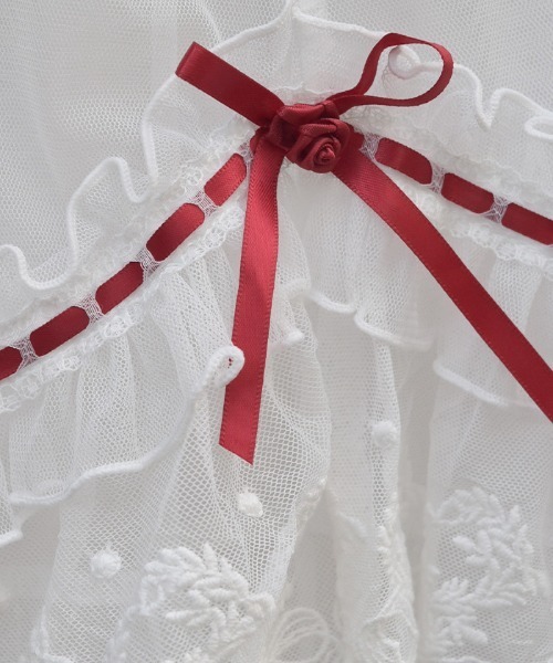 axes femme（アクシーズファム）の「ホイップフリルチュールＳＫ（スカート・レディース・ワイン/ホワイト・FREE）」の10枚目の写真