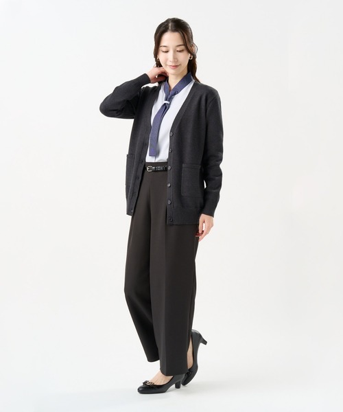 TOKYO SHIRTS（トウキョウシャツ）の「もちもち Vネック ミドル カーディガン（カーディガン/ボレロ・レディース・ネイビー/チャコール/ブラック・L/LL/M）」の10枚目の写真