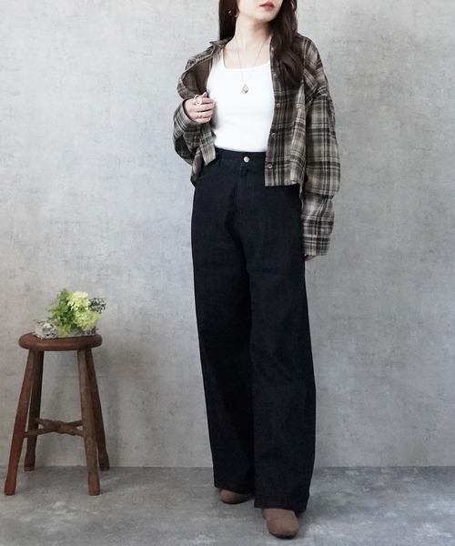 SELECT LEVERY(セレクトリベリー)の「リサイクルデニムワイドパンツ(デニムパンツ・レディース・ブルー/ブラック/グレー/ネイビー・X-LARGE/LARGE/MEDIUM/SMALL)」の15枚目の写真