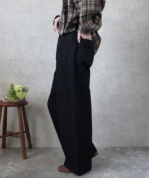 SELECT LEVERY(セレクトリベリー)の「リサイクルデニムワイドパンツ(デニムパンツ・レディース・ブルー/ブラック/グレー/ネイビー・X-LARGE/LARGE/MEDIUM/SMALL)」の16枚目の写真