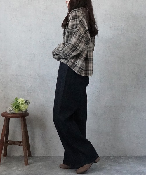 SELECT LEVERY(セレクトリベリー)の「リサイクルデニムワイドパンツ(デニムパンツ・レディース・ブルー/ブラック/グレー/ネイビー・X-LARGE/LARGE/MEDIUM/SMALL)」の17枚目の写真