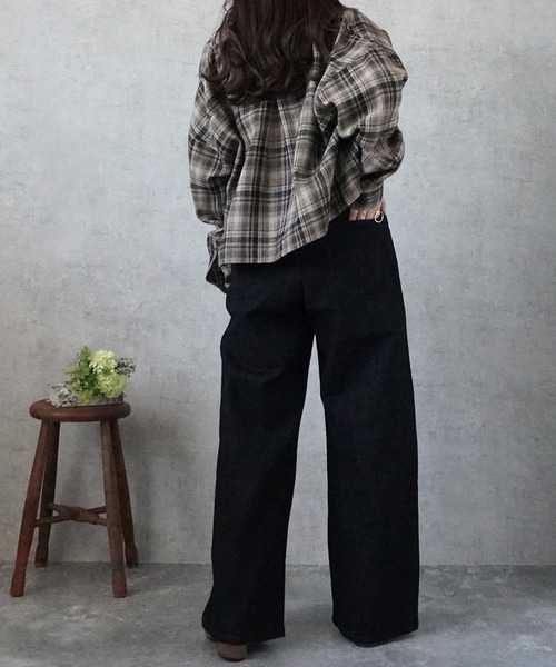 SELECT LEVERY(セレクトリベリー)の「リサイクルデニムワイドパンツ(デニムパンツ・レディース・ブルー/ブラック/グレー/ネイビー・X-LARGE/LARGE/MEDIUM/SMALL)」の18枚目の写真