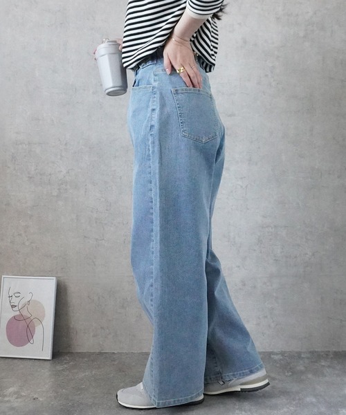 SELECT LEVERY(セレクトリベリー)の「リサイクルデニムワイドパンツ(デニムパンツ・レディース・ブルー/ブラック/グレー/ネイビー・X-LARGE/LARGE/MEDIUM/SMALL)」の22枚目の写真