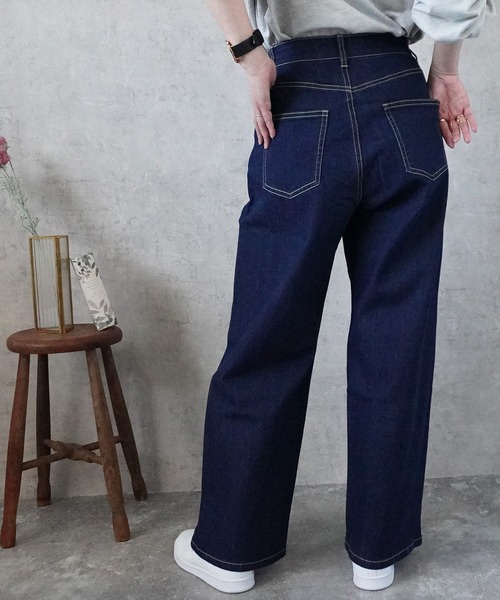 SELECT LEVERY(セレクトリベリー)の「リサイクルデニムワイドパンツ(デニムパンツ・レディース・ブルー/ブラック/グレー/ネイビー・X-LARGE/LARGE/MEDIUM/SMALL)」の6枚目の写真