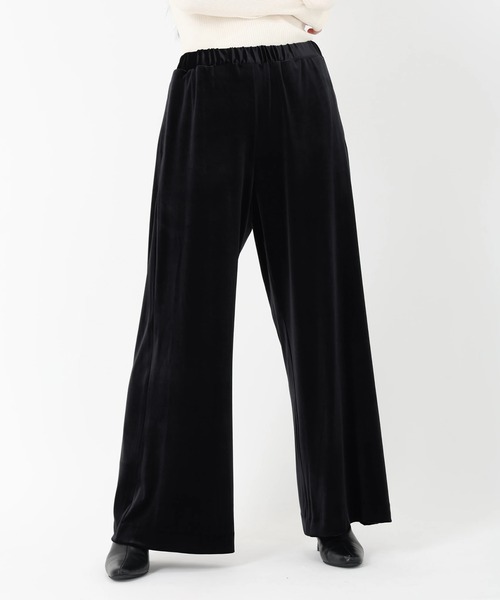 STRAWBERRY-FIELDS（ストロベリーフィールズ）の「スノーベロア_ベロアイージーパンツ（その他パンツ・レディース・ダークブラウン/ブラック・2）」の4枚目の写真