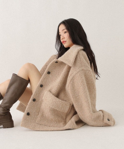 ボアシャギーミドルジャケット 611464（その他アウター）｜Heather