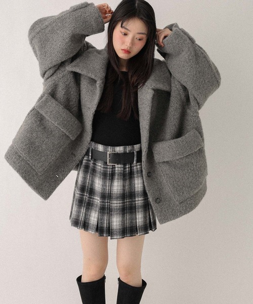 Heather（ヘザー）の「ボアシャギーミドルジャケット　611464（その他アウター・レディース・グレー/ベージュ・FREE）」の6枚目の写真