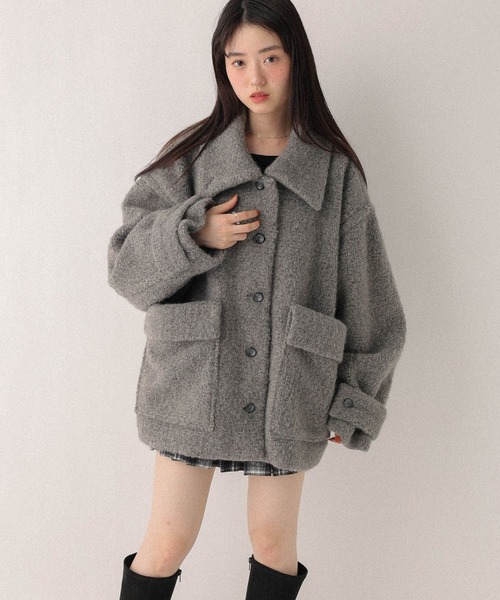 Heather（ヘザー）の「ボアシャギーミドルジャケット　611464（その他アウター・レディース・グレー/ベージュ・FREE）」の8枚目の写真