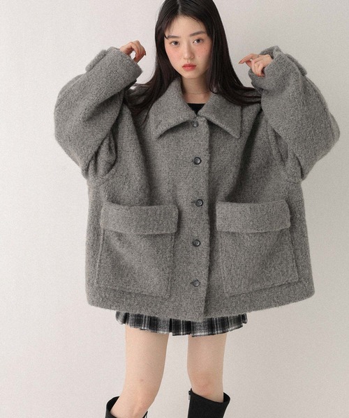 Heather（ヘザー）の「ボアシャギーミドルジャケット　611464（その他アウター・レディース・グレー/ベージュ・FREE）」の9枚目の写真