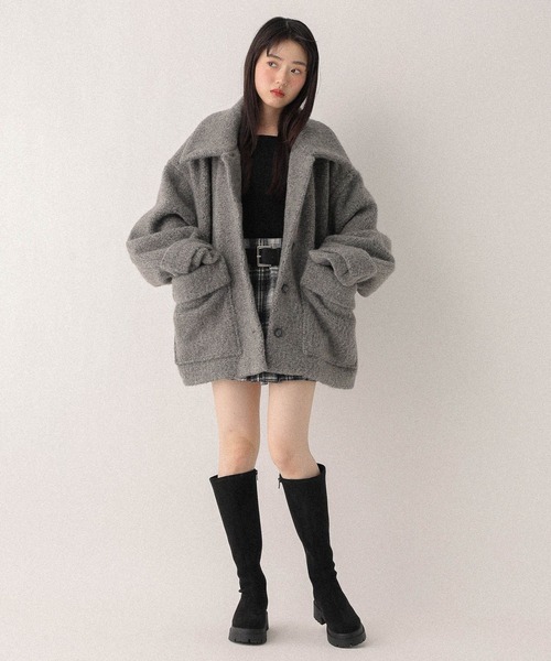 Heather（ヘザー）の「ボアシャギーミドルジャケット　611464（その他アウター・レディース・グレー/ベージュ・FREE）」の10枚目の写真