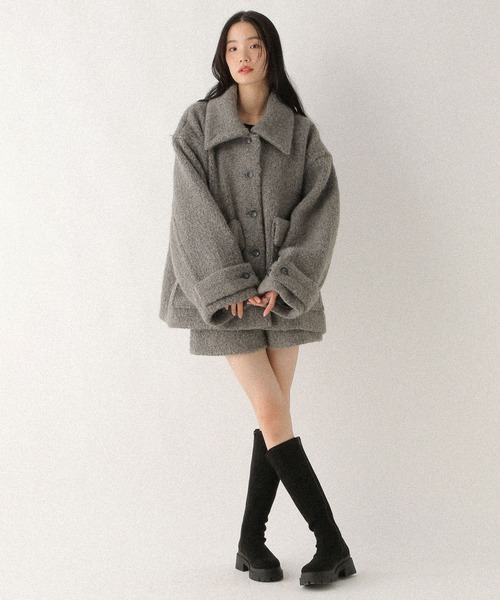 Heather（ヘザー）の「ボアシャギーミドルジャケット　611464（その他アウター・レディース・グレー/ベージュ・FREE）」の17枚目の写真