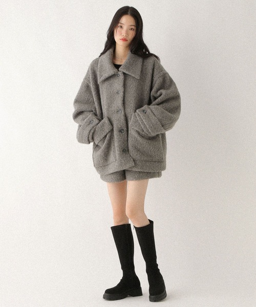 Heather（ヘザー）の「ボアシャギーミドルジャケット　611464（その他アウター・レディース・グレー/ベージュ・FREE）」の18枚目の写真