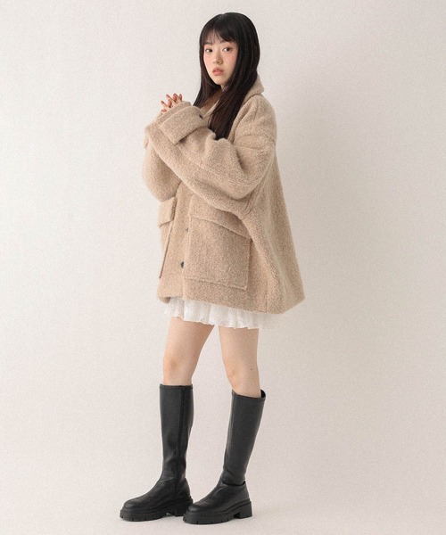 ボアシャギーミドルジャケット 611464（その他アウター）｜Heather