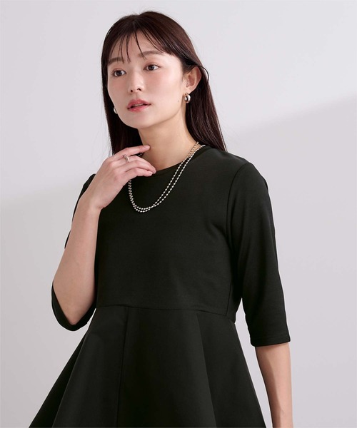 UR'S(ユアーズ)の「ハーフスリーブアシンメトリーフレアトップス(Tシャツ/カットソー・レディース・ブラック/ホワイト・L/M/S)」の12枚目の写真
