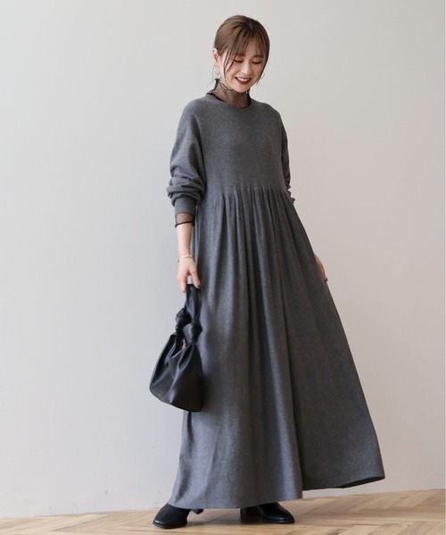 AMERICAN HOLIC（アメリカンホリック）の「【WEB限定】バイパチティアードニットワンピース（ワンピース・レディース・ブラック/ブルー/杢グレー・FREE）」の14枚目の写真