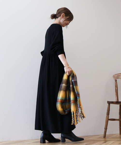 AMERICAN HOLIC（アメリカンホリック）の「【WEB限定】バイパチティアードニットワンピース（ワンピース・レディース・ブラック/ブルー/杢グレー・FREE）」の9枚目の写真