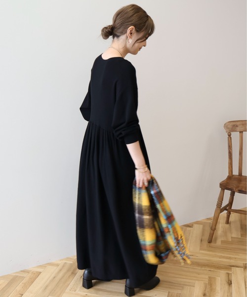 AMERICAN HOLIC（アメリカンホリック）の「【WEB限定】バイパチティアードニットワンピース（ワンピース・レディース・ブラック/ブルー/杢グレー・FREE）」の7枚目の写真