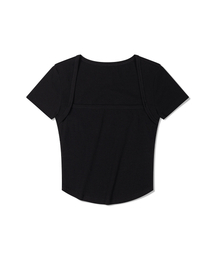 MOAA（モア）の「Square Neck Short Sleeve (BLACK)（Tシャツ/カットソー・レディース）」