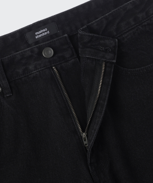MUSINSA STANDARD（ムシンサスタンダード）の「ビッグワイドデニムパンツ [ウォッシュドブラック]（デニムパンツ・メンズ・その他・26/27/28/29/30/31/32/33/34/36/38/40/42）」の3枚目の写真
