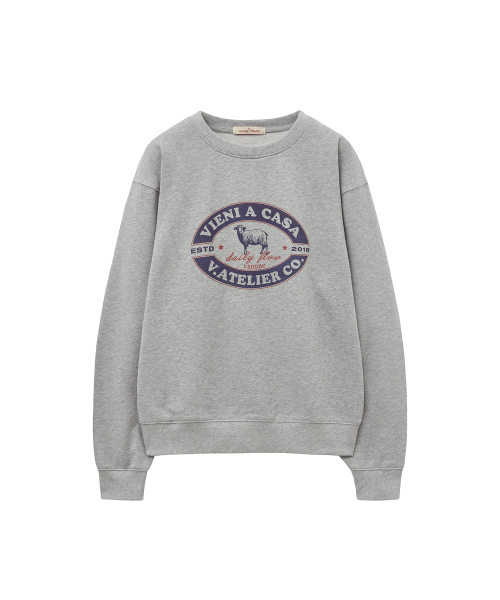 VANONE ATELIER（バノンアトリエ）の「A3556 VIENI A CASA スウェットシャツ_Melange gray（スウェット・レディース・グレー・FREE）」の2枚目の写真