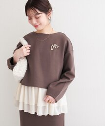 natural couture | ショート丈ダンボールプルオーバー+ペプラムキャミSET(Tシャツ/カットソー)