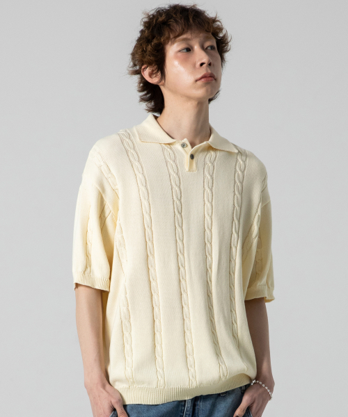 XTONZ（エクストーンズ）の「XTK016 ダッフルディール ねじりニット (クリーム)（ニット/セーター・メンズ・その他・LARGE/MEDIUM）」の2枚目の写真