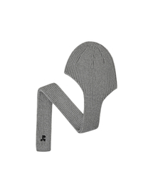 HAIRY SCARF BEANIE - GREY